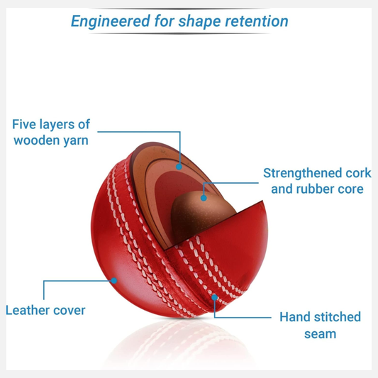 M8 TEST RED BALL | Hand Stitched 4 Piece Leather Ball.