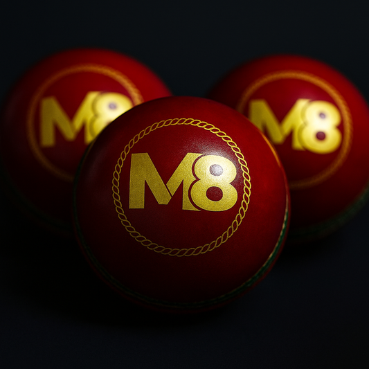 M8 TEST RED BALL | Hand Stitched 4 Piece Leather Ball.